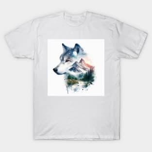 Double Exposure - Wolf - Wilderness T-Shirt